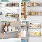 LUCYCAZ 4 Pack Wall Mounted Spice Rack - Image 7