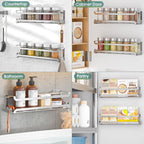 LUCYCAZ 2 Pack Wall Mounted Spice Rack - Image 7