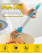 Silicone Pasta Fork and Ladle Spoon Set, Large Non Stick Kitchen Utensils - Image 3