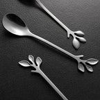 AnSaw Elegant Silver Leaf Coffee Spoons - Image 5