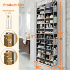 Over The Door Organizer 6 Tiers, Extra Large Behind Door Storage of 12 - Image 4