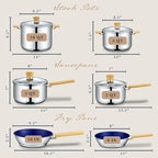 Concord 10 Piece Stainless Steel Cookware Set, includes Saucepans, Stock Pots - Image 3