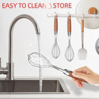 Whisk for Cooking, Stainless Steel Wire Wooden Handle Kitchen Multi Function - Image 7