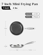 Honeycomb Stainless Steel Nonstick Frying Pan, Induction Cooktop Compatible - Image 7