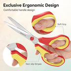 QMVESS 8.5" Scissors All Purpose 3 Pack, Ultra Sharp 2.5mm Thick Blade Scissors - Image 4