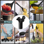 Silicone Kitchen Utensils Set, E-far 23 Pcs Black Cooking Utensils Tools - Image 4