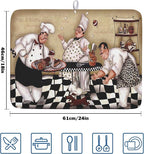 Fat Chef Dish Drying Mat For Kitchen Counter 18x24 Inch Microfiber Absorbent - Image 2