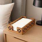 Acacia Wood Paper Towel Holder for Bathroom Counter Decor Trays Table Napkin - Image 8