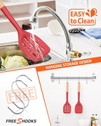 Pack of 2 Silicone Spatula, Non Stick Cooking Utensil Set Wooden Handle Kitchen - Image 4