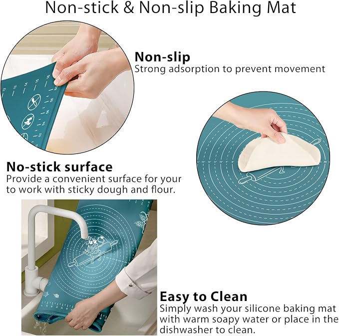 Silicone Pastry Mat 28" x 20" Extra Thick Non Stick Baking Mat - Image 4