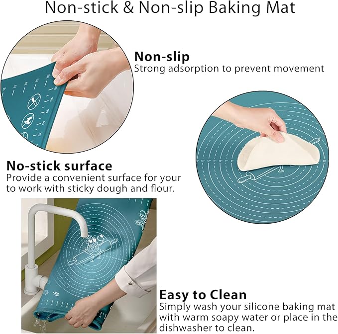 Silicone Pastry Mat 24" x 16" Extra Thick Non Stick Baking Mat - Image 4