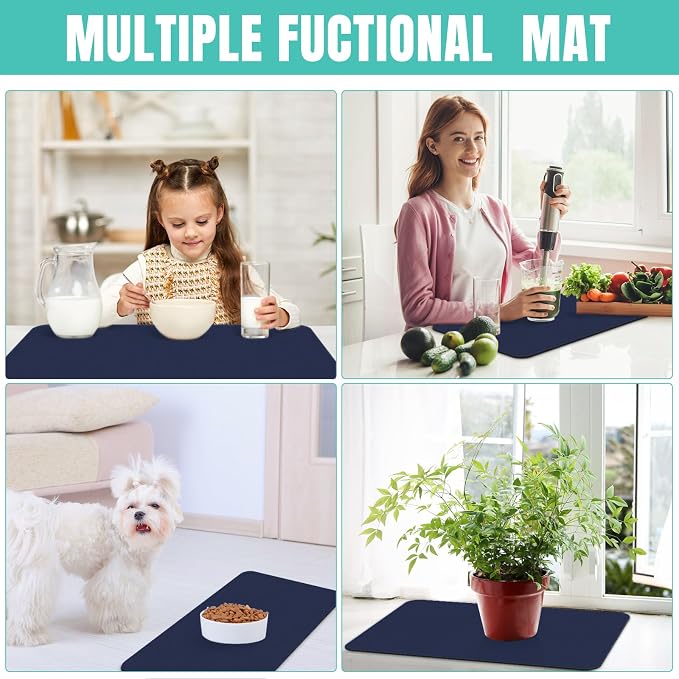 WISELIFE Coffee Mat Super Absorbent Dish Drying Mat Bar Accessories Match - Image 7