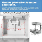 1 Pack-11.4"-16.14" H Under Sink Storage Organizer, Large 2-Tier Elegant Mesh - Image 2