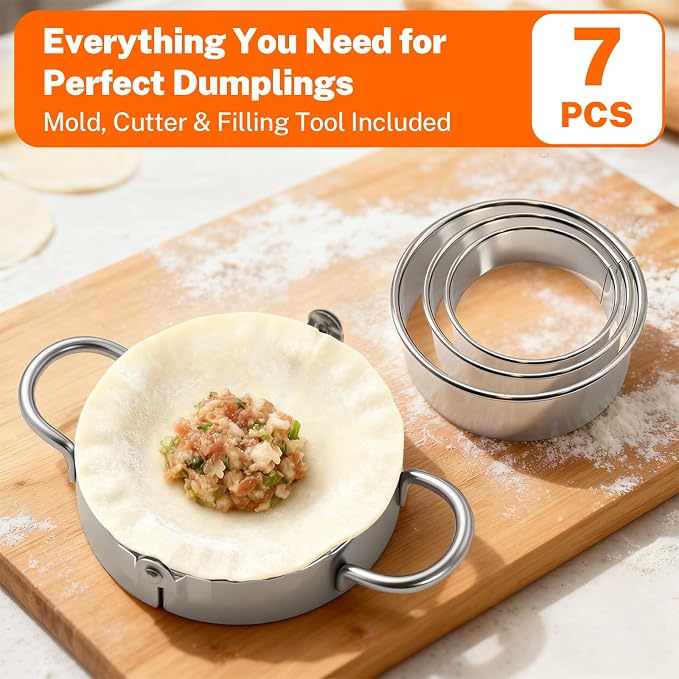 3-in-1 Stainless Steel Dumpling & Empanada Maker Set | Professional Press Mold - Image 3