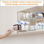 Yieach 4 Set Bathroom Organizers and Storage, 2 Tier Clear Under Sink Organizer - Image 5
