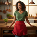 Women’s Waist Aprons with White Pockets Half Server Home Waitress Vintage - Image 3
