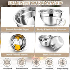 TeamFar Mixing Bowls, 4.5/3/1.5/1/0.7 QT, Stainless Steel Metal Nesting Salad - Image 4