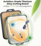 Titanium Cutting Board for Kitchen, Double Sided Pure Titanium and Wood Fiber - Image 2