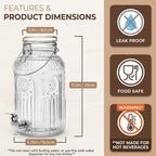 Kingrol 1 Gallon Glass Drink Dispenser - Image 3