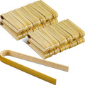 Patelai 90 Pieces Mini Bamboo Tongs Long Toast Tongs Disposable Wooden Cooking by Patelai