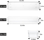 6 Set Clear Plastic Junk Drawer Organizer Vanity Curlery Utensil Makeups - Image 4