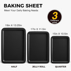 HONGBAKE XL Large Baking Sheet Set-19x13.25 in, Large Cookie Sheet Pan - Image 3