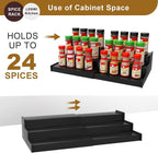 Lenwi Spice Rack Organizer for Cabinet 2 Pack, 3 Tier Expandable Bamboo Spice - Image 3