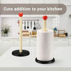 Paper Towel Holder, Cute Wooden Red Ball Kitchen Roll Stand Organizer - Image 2