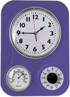 Lily's Home - 9.5 Inch x 12.5 Inch - Retro Kitchen Wall Clock, Vintage Wall by LilysHome