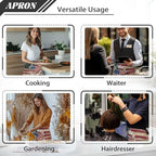Server Apron with 3 Pockets, Waterproof Oil Waitress Waiter Half Apron - Image 5
