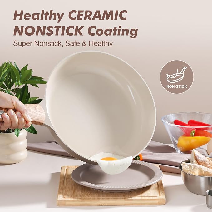 SENSARTE Ceramic Nonstick Frying Pan Small Skillet 8Inch Non Stick Omelette Pans - Image 2