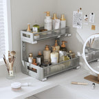 2-Pack Under Sink Storage Organizer, Large 2-Tier Elegant Mesh Pull Out Shelf - Image 8