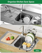 Small Dish Drying Rack, Expandable Sink Dish Rack Over Sinks, Dish Drainer - Image 7