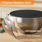 Mixing Bowls with Lids Set, Kitchen Food Storage Organizers Nesting Mixing Bowl - Image 6