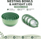 Mixing Bowls with Lids, 8-Piece Airtight Leak-Proof Nesting BPA-Free Bowl Set - Image 2