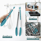 TeamFar Kitchen Tongs, Heat Resistant Silicone Tongs, Locking Design & - Image 5