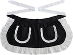 Women’s Waist Aprons with White Pockets Half Server Home Waitress Vintage by CBTRFashion