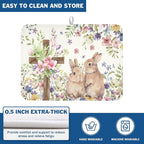 Easter Bunny Dish Drying Mat 18 x 24 Inch Rabbit Dish Drainer Rack Mat Colorful - Image 5