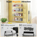 Magnetic Spice Rack for Refrigerator, 4 Pack Metal Magnetic Shelf Organizer for - Image 5