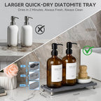 2 Pack Kitchen Soap Dispenser Set - 16oz Amber Glass Dish and Hand Soap - Image 2