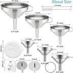 Toncoo 6 Pack Stainless Steel Funnels - Image 2