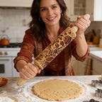 2 Pack Wooden Embossed Rolling Pin - Image 2