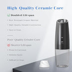 UNNEES Rechargeable Electric Salt and Pepper Grinder Set, Gravity Activated - Image 4
