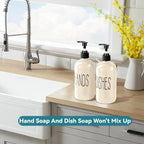 COHOSEGE Glass Soap Dispenser Set 2 Pack, 16 Oz Dish Soap Dispenser - Image 2