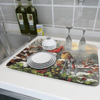 Winter Dish Drying Mat for Kitchen Counter 18x24 Inch Red Birds Cardinal Tree - Image 6