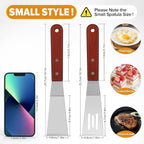 Small Metal Spatula Set for Cast Iron Skillet, Mini Wooden Spatulas for Kitchen - Image 3