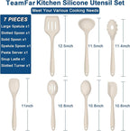 TeamFar Silicone Cooking Utensils, Kitchen Tools Spatula Turner Ladle Spoon - Image 2
