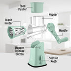 Zulay Kitchen Rotary Cheese Grater 5 Blade Cheese Shredder - Image 8