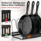 MUDEELA Expandable Pots and Pans Organizer Rack under Cabinet, Pots Lid - Image 3