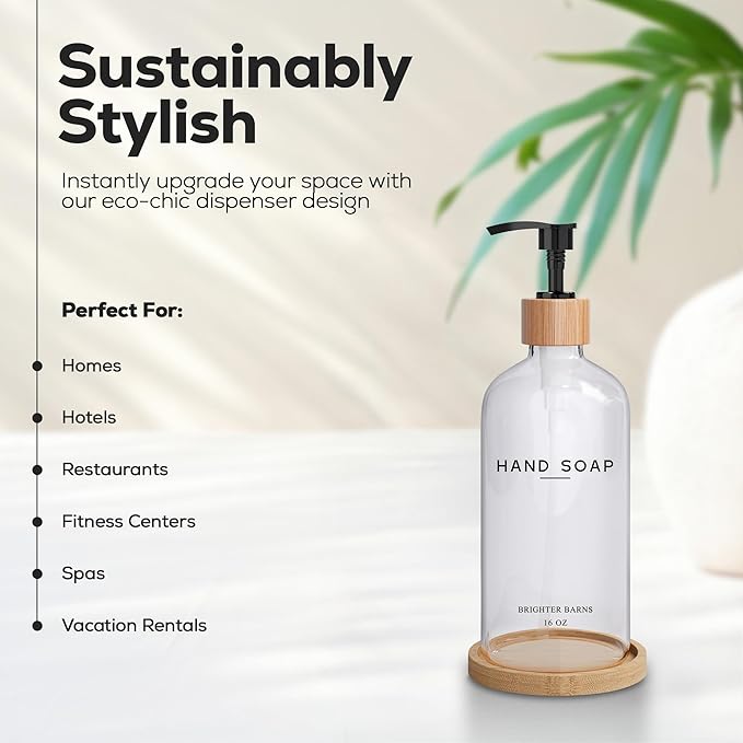 Glass Hand Soap Dispenser Bathroom Set by Brighter Barns - Image 2